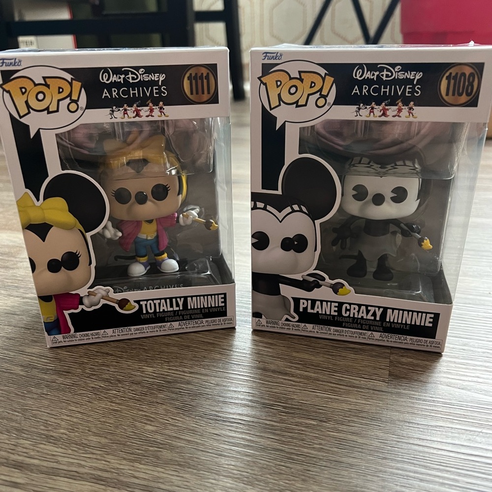 Funko Pop! Disney Archives Totally Minnie #1111 Plane Crazy Minnie #1108 NWT